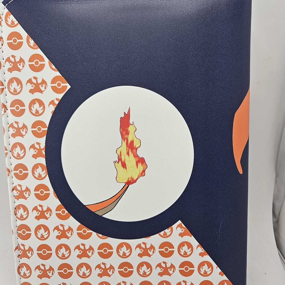 Charizard  Binder - Orange and Blue 50 SLEEVES ZIP CLOSURE WRIST STRap NEW - Picture 2 of 2